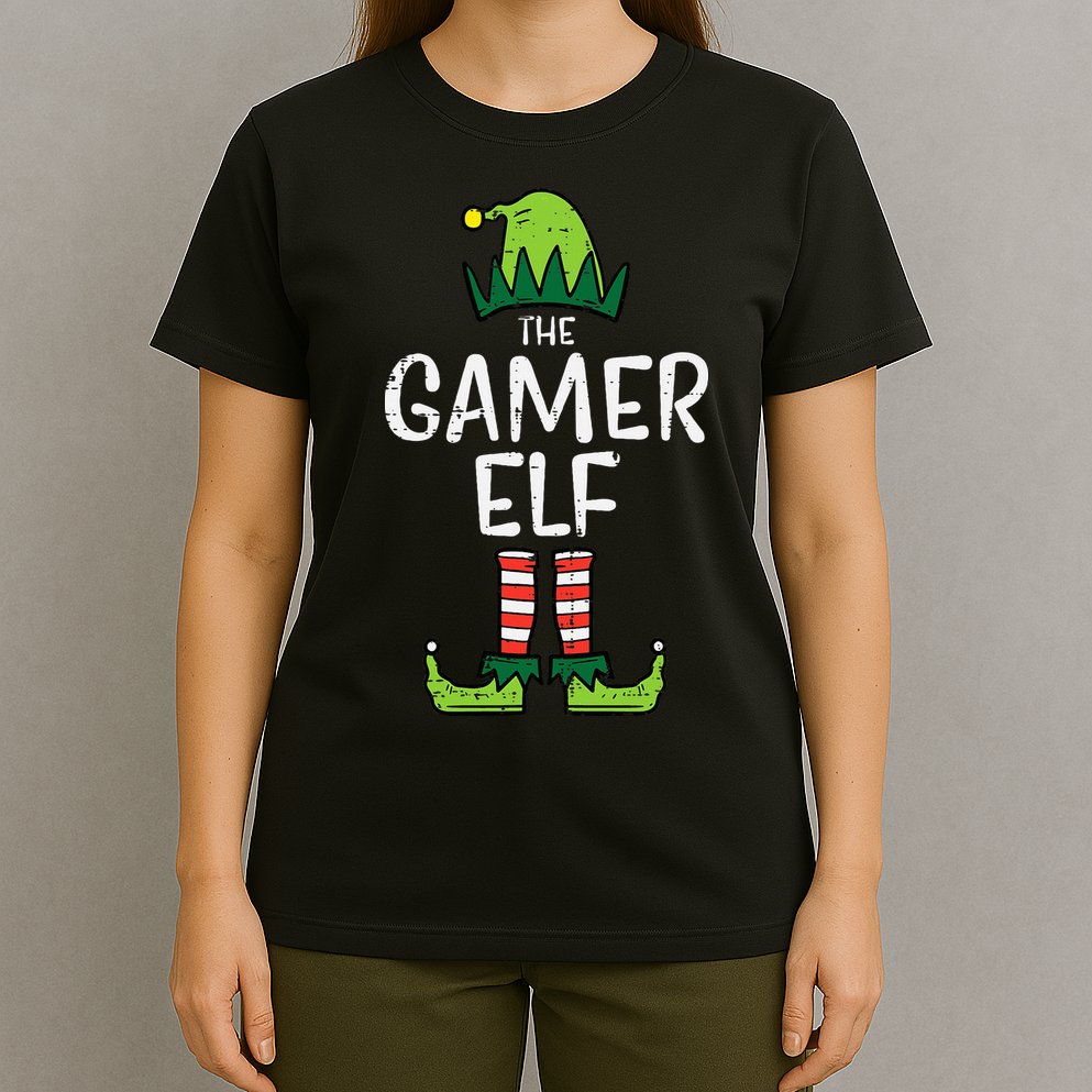 Elf Gamer Xmas Holiday Fun T-Shirt