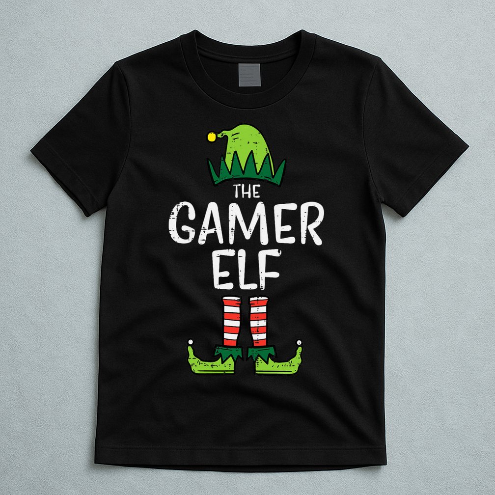Elf Gamer Xmas Holiday Fun T-Shirt