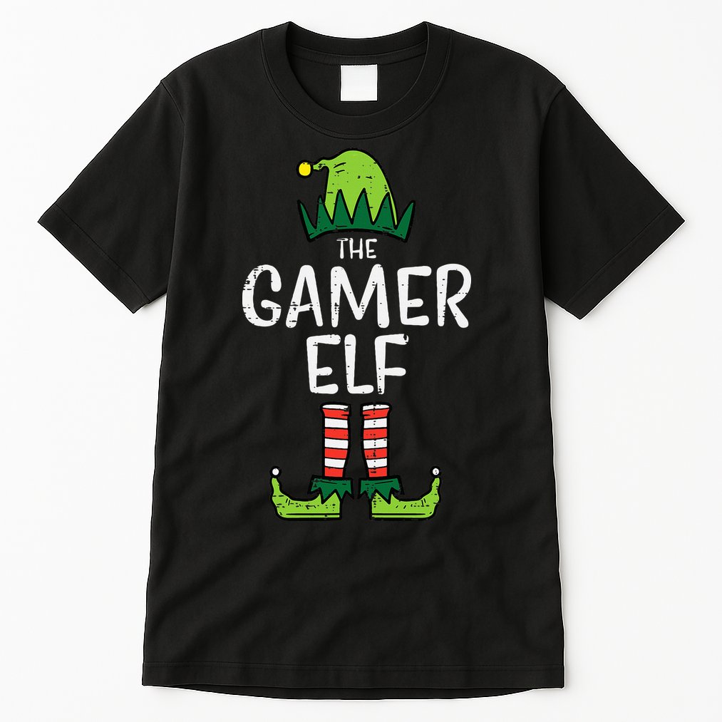 Elf Gamer Xmas Holiday Fun Tall T-Shirt