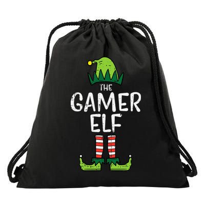 Elf Gamer Xmas Holiday Fun Drawstring Bag