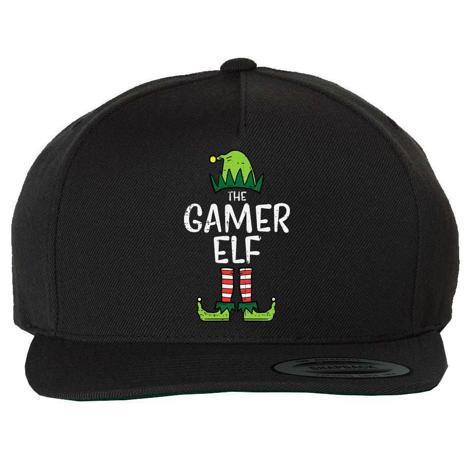 Elf Gamer Xmas Holiday Fun Wool Snapback Cap