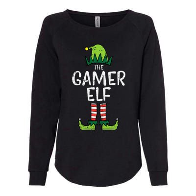 Elf Gamer Xmas Holiday Fun Womens California Wash Sweatshirt