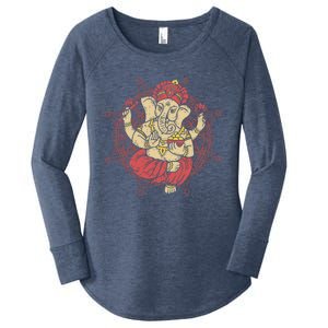 Elephant Ganesha Yoga Dala Gift Women's Perfect Tri Tunic Long Sleeve Shirt