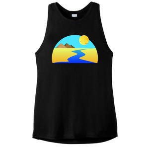 Egypt Nile River Sunset Ladies PosiCharge Tri-Blend Wicking Tank