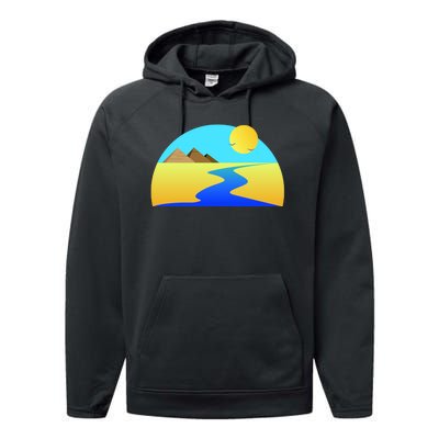 Egypt Nile River Sunset Performance Fleece Hoodie