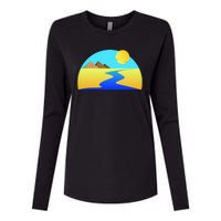 Egypt Nile River Sunset Womens Cotton Relaxed Long Sleeve T-Shirt