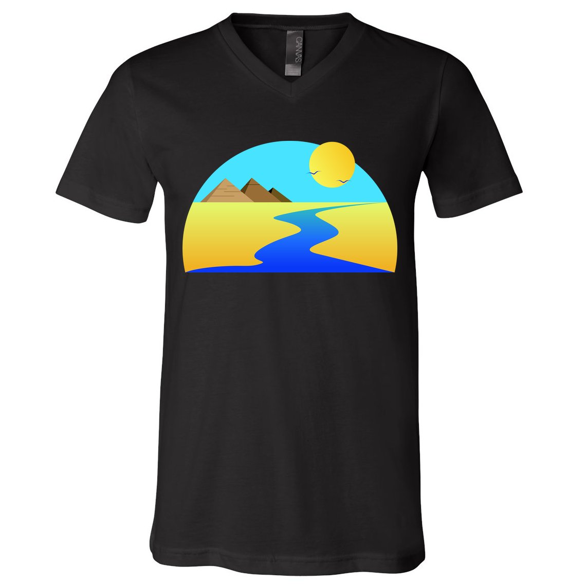 Egypt Nile River Sunset V-Neck T-Shirt