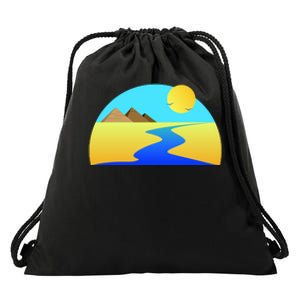 Egypt Nile River Sunset Drawstring Bag