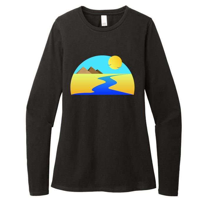 Egypt Nile River Sunset Womens CVC Long Sleeve Shirt