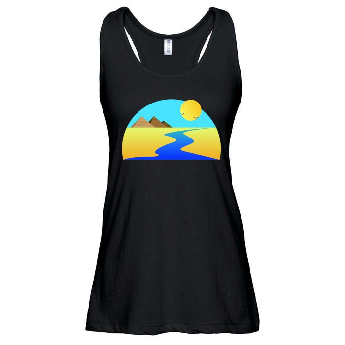 Egypt Nile River Sunset Ladies Essential Flowy Tank