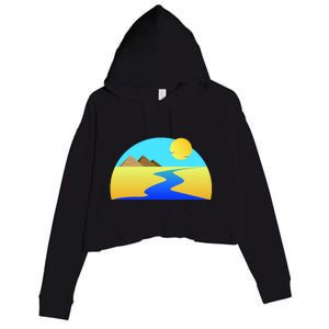 Egypt Nile River Sunset Crop Fleece Hoodie