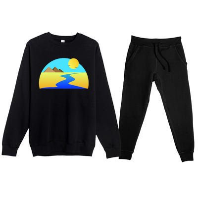 Egypt Nile River Sunset Premium Crewneck Sweatsuit Set