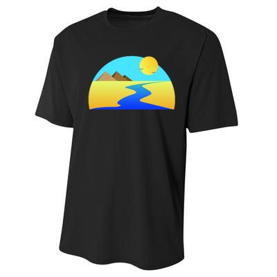 Egypt Nile River Sunset Performance Sprint T-Shirt