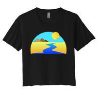 Egypt Nile River Sunset Women's Crop Top Tee