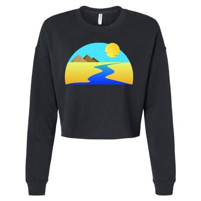Egypt Nile River Sunset Cropped Pullover Crew