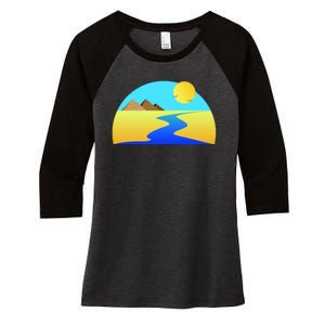 Egypt Nile River Sunset Women's Tri-Blend 3/4-Sleeve Raglan Shirt