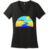 Egypt Nile River Sunset Women's V-Neck T-Shirt