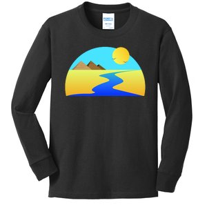 Egypt Nile River Sunset Kids Long Sleeve Shirt