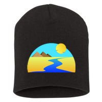 Egypt Nile River Sunset Short Acrylic Beanie