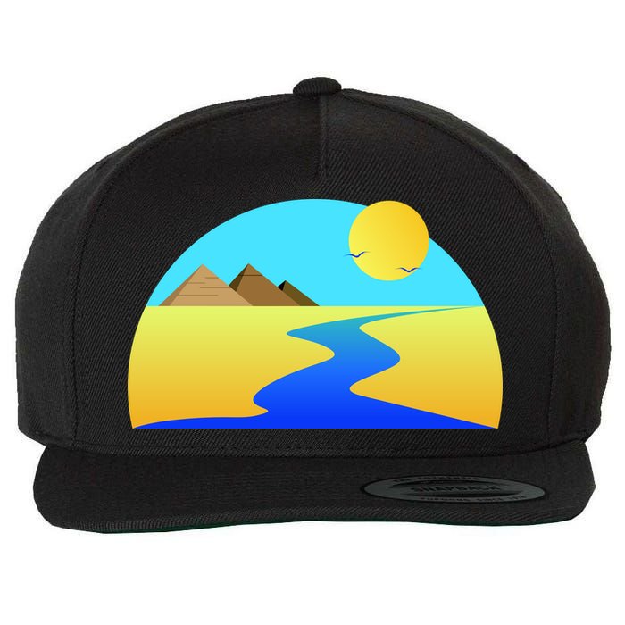 Egypt Nile River Sunset Wool Snapback Cap