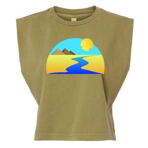 Egypt Nile River Sunset Garment-Dyed Women's Muscle Tee