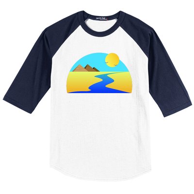 Egypt Nile River Sunset Baseball Sleeve Shirt