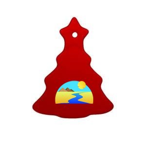 Egypt Nile River Sunset Ceramic Tree Ornament