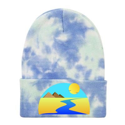 Egypt Nile River Sunset Tie Dye 12in Knit Beanie