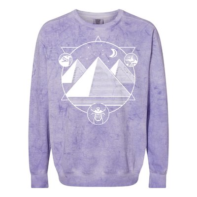 Egyptian Pyramids Emblem Colorblast Crewneck Sweatshirt