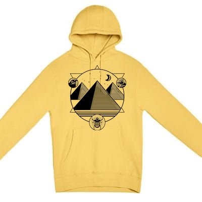 Egyptian Pyramids Emblem Premium Pullover Hoodie