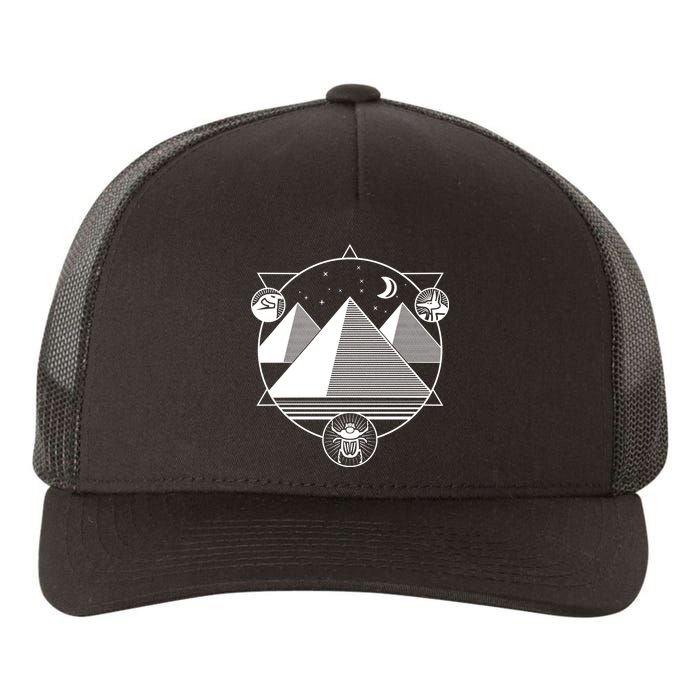 Egyptian Pyramids Emblem Yupoong Adult 5-Panel Trucker Hat