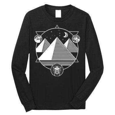 Egyptian Pyramids Emblem Long Sleeve Shirt