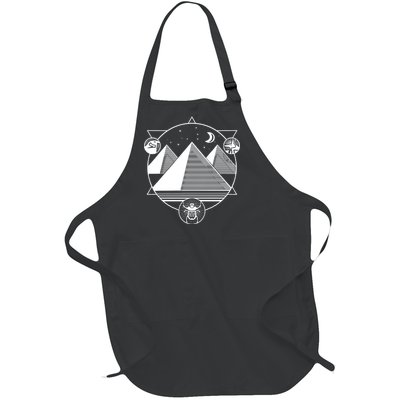 Egyptian Pyramids Emblem Full-Length Apron With Pockets