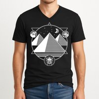Egyptian Pyramids Emblem V-Neck T-Shirt