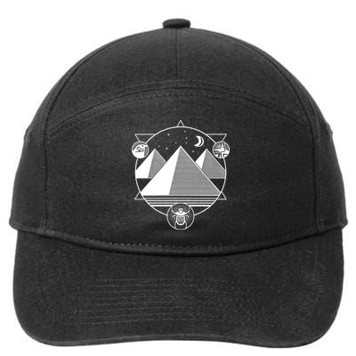 Egyptian Pyramids Emblem 7-Panel Snapback Hat