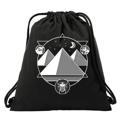 Egyptian Pyramids Emblem Drawstring Bag