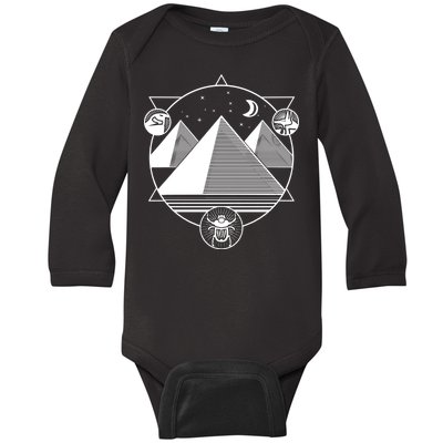 Egyptian Pyramids Emblem Baby Long Sleeve Bodysuit