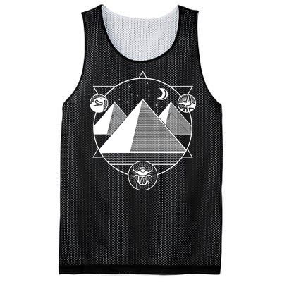 Egyptian Pyramids Emblem Mesh Reversible Basketball Jersey Tank