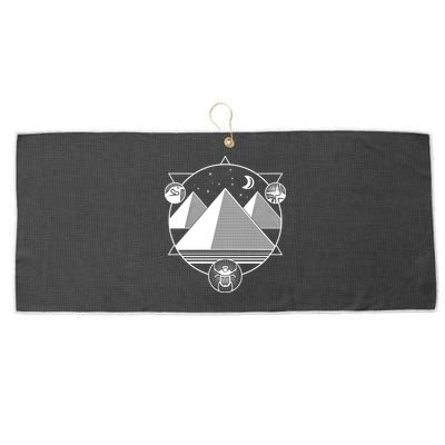 Egyptian Pyramids Emblem Large Microfiber Waffle Golf Towel