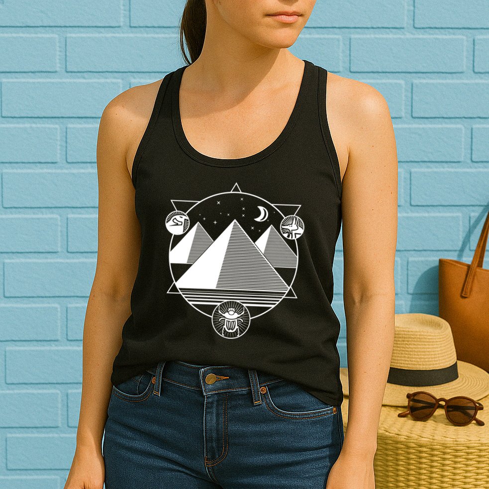Egyptian Pyramids Emblem Womens Tank Top