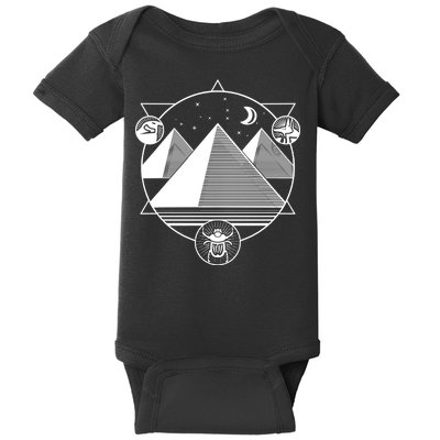 Egyptian Pyramids Emblem Baby Bodysuit