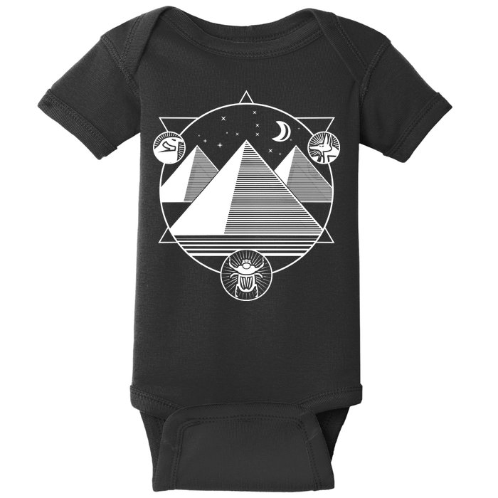 Egyptian Pyramids Emblem Baby Bodysuit