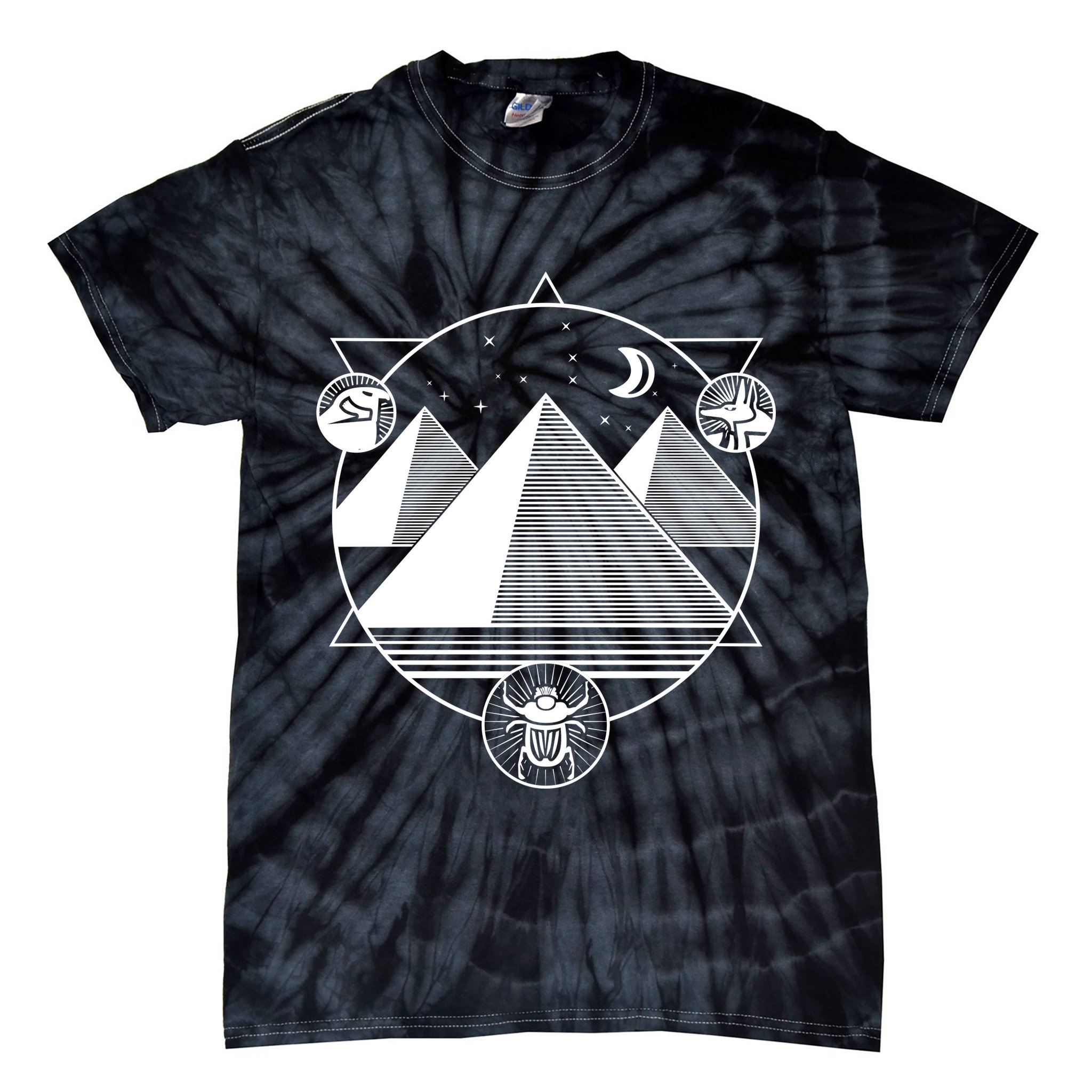 Egyptian Pyramids Emblem Tie-Dye T-Shirt