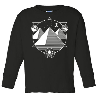 Egyptian Pyramids Emblem Toddler Long Sleeve Shirt