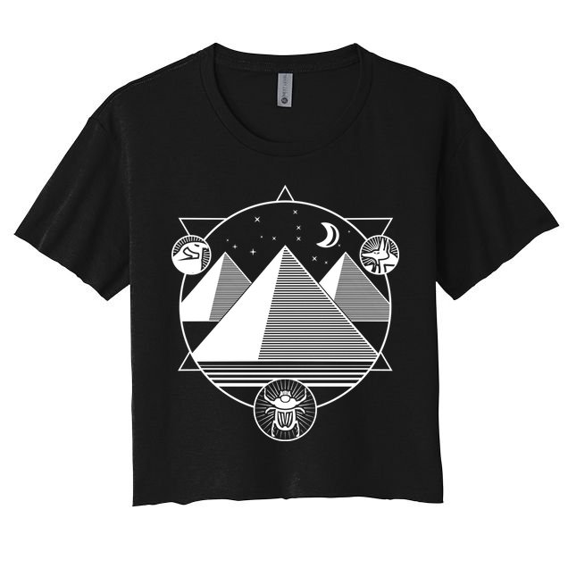 Egyptian Pyramids Emblem Crop Top
