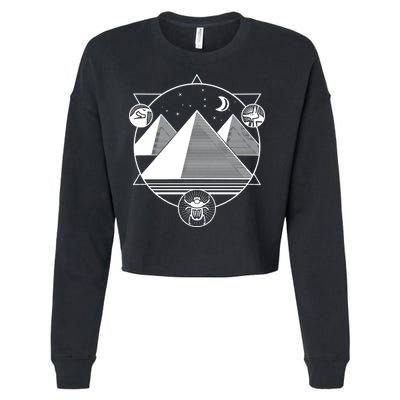 Egyptian Pyramids Emblem Cropped Pullover Crew