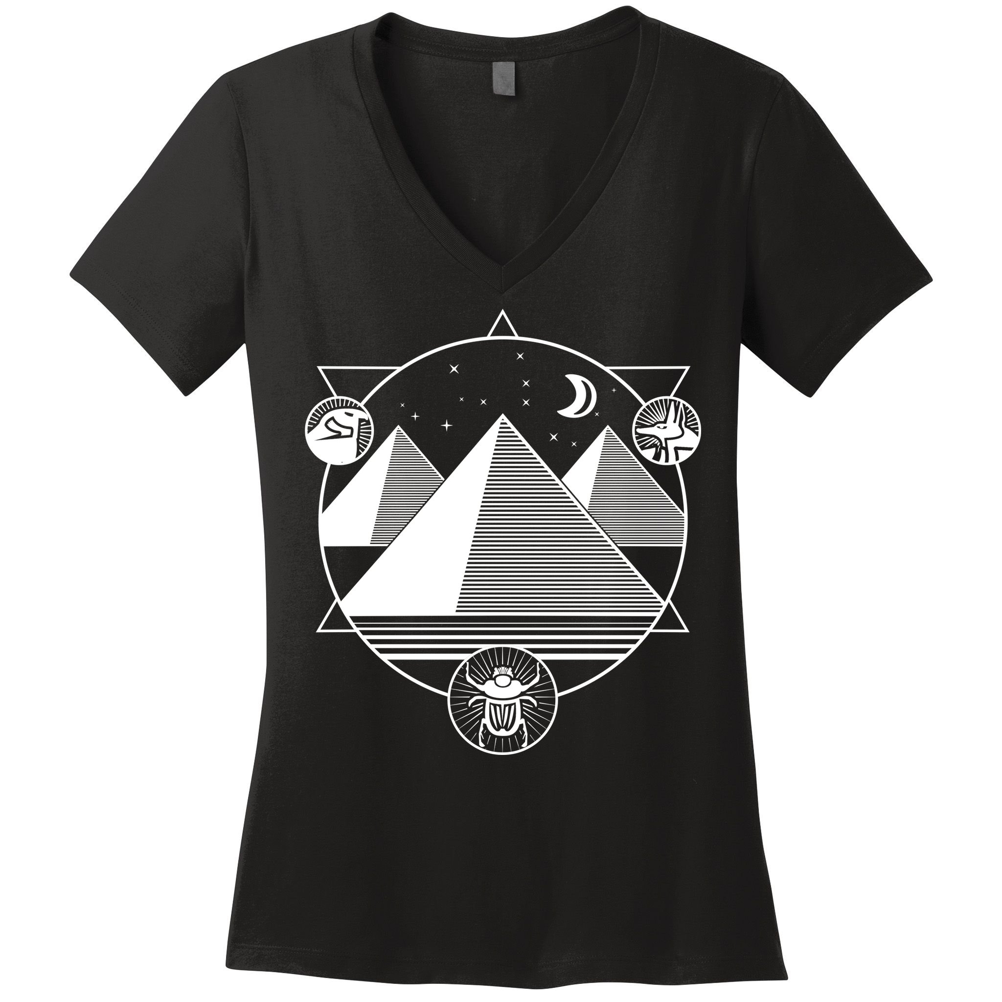 Egyptian Pyramids Emblem Women's V-Neck T-Shirt