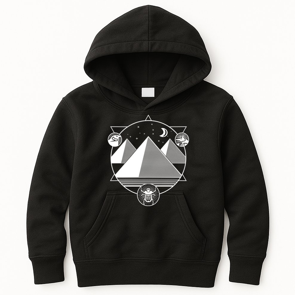 Egyptian Pyramids Emblem Kids Hoodie