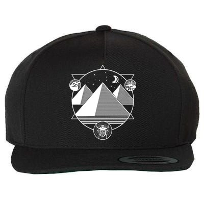 Egyptian Pyramids Emblem Wool Snapback Cap