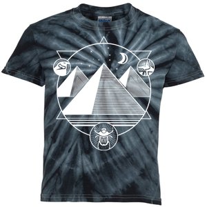 Egyptian Pyramids Emblem Kids Tie-Dye T-Shirt